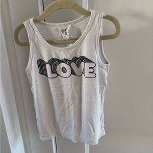 Flowers by Zoe White Tank Top with Rainbow Love Design